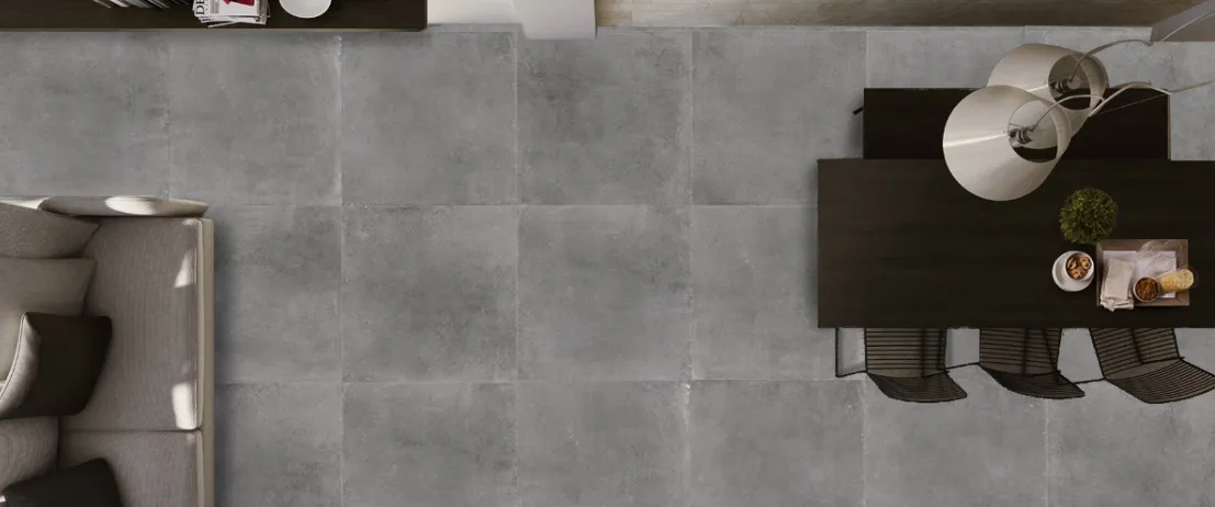 Vloertegels Abetone Space graphite, maat 30x60x1.0 cm.