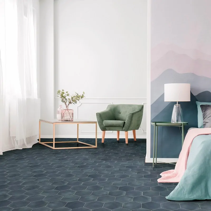 Vloertegels Ùnico, Biella chiazza marino, maat 14x16x1.0 cm.